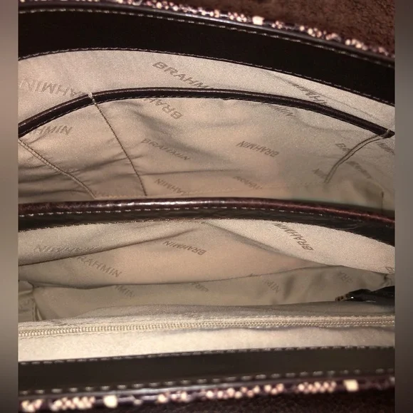 NWT-Brahmin-Rene-Expresso Caswell Satchel-Non Melbourne Croc-Mini Python-$395 - Picture 10 of 16